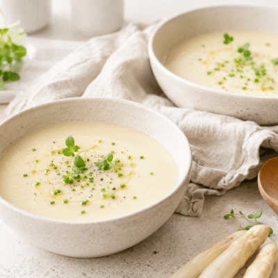 Crema de espárragos blancos