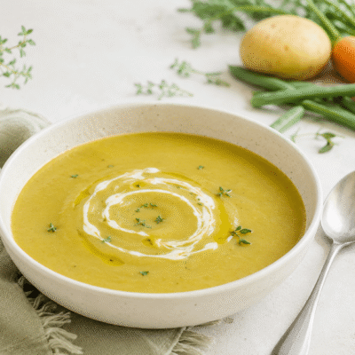 Puré de zanahoria, patata y judías verdes