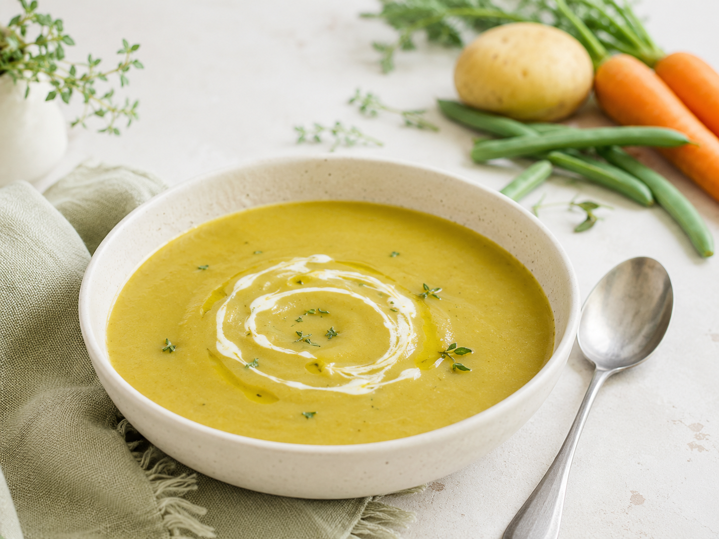 Puré de zanahoria, patata y judías verdes