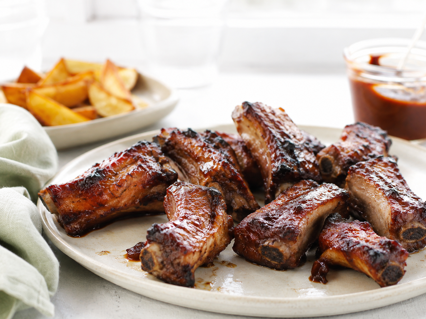Costillas de cerdo Ibérico con salsa barbacoa