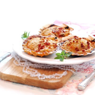 Vieiras al horno, deliciosas