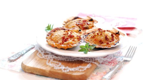 Vieiras al horno, deliciosas