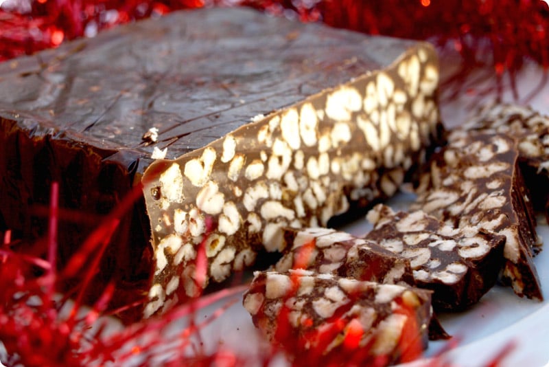 Turrón de chocolate con krispies