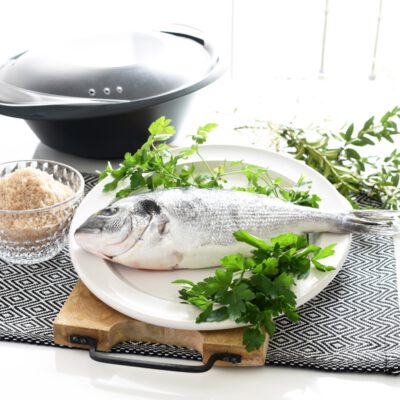 Dorada a la sal, antes de cocinar