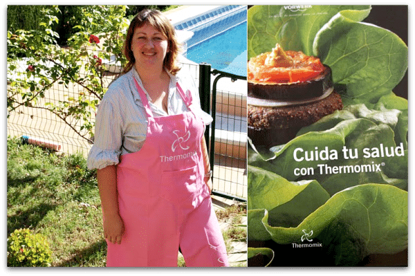 Vicky Ortiz con sus nuevos regalos: el libro y el delantal Vicky Ortiz con sus nuevos regalos: el libro y el delantal