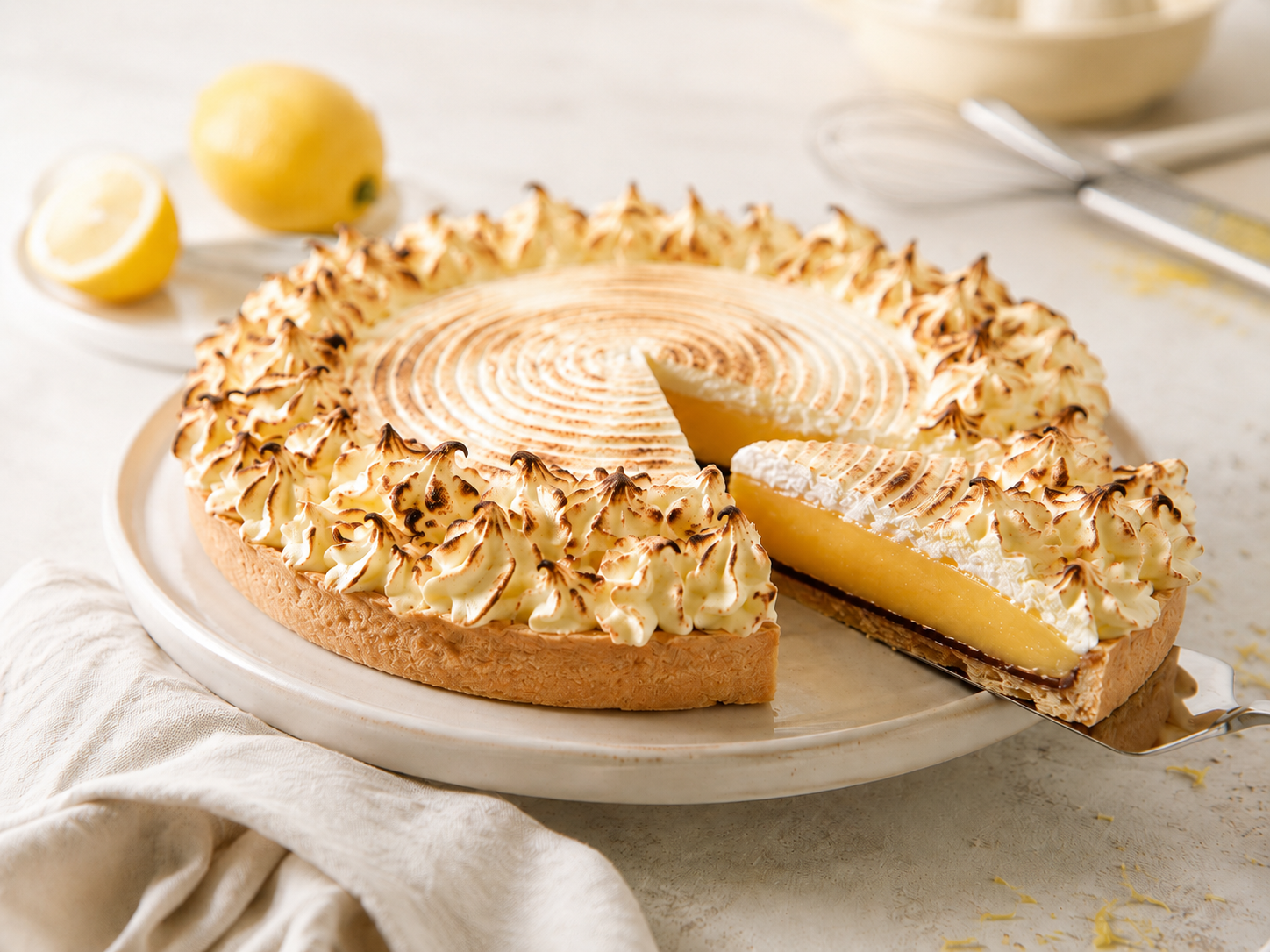 Tarta de limón con merengue