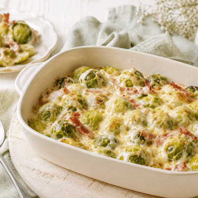 Coles de bruselas gratinadas en el horno