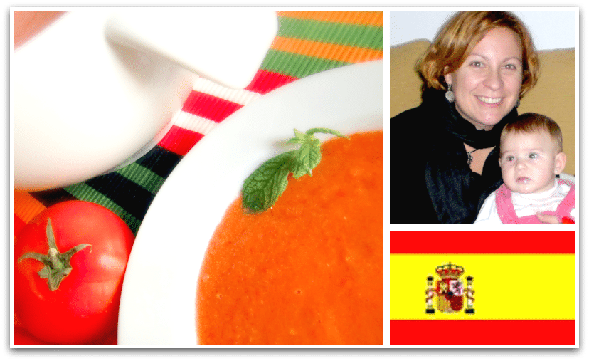 Olalla con su niña y el Gazpacho de su abuela