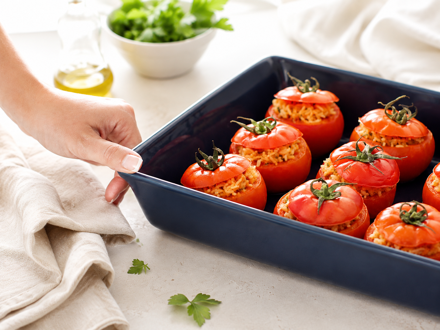Tomates rellenos de arroz