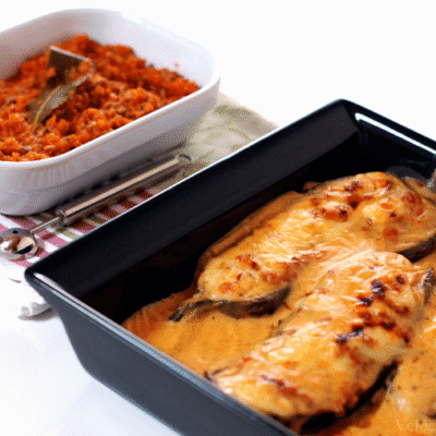 Berenjenas rellenas de salsa Boloñesa