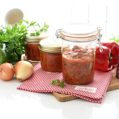 Pisto de verduras para envasar