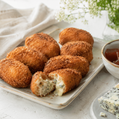 Croquetas de Cabrales con salsa de membrillo