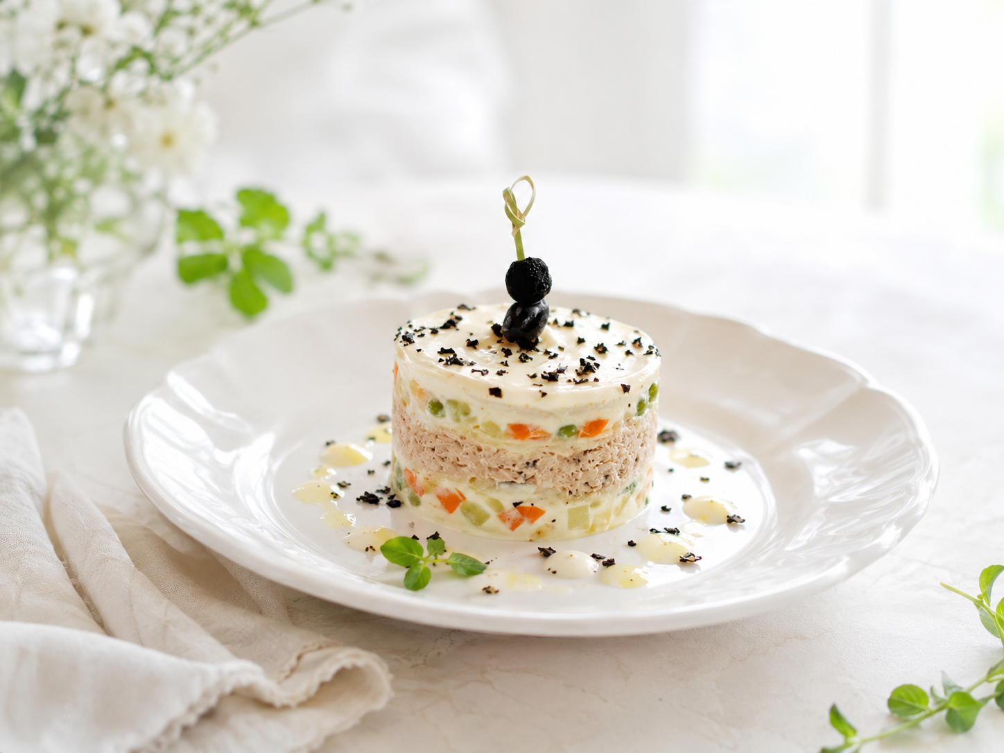 Pastel de ensaladilla y Bimbo Buenísimoooo