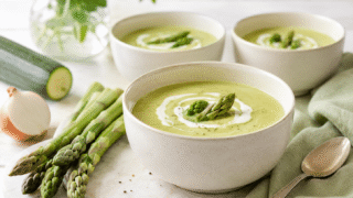 Crema de espárragos, receta para dietas