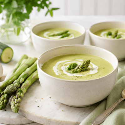 Crema de espárragos, receta para dietas