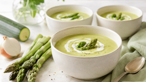 Crema de espárragos, receta para dietas