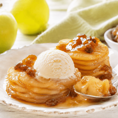 Milhojas de manzanas y pasas