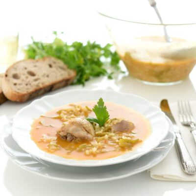 Arroz caldoso con pollo y verduras en Thermomix®