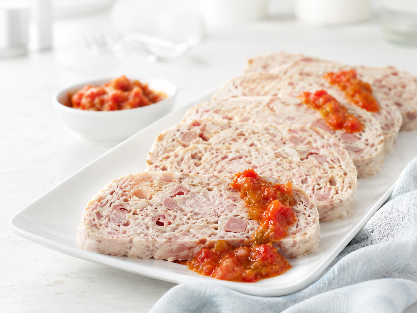 Pastel de pollo y jamón y un pisto de pimientos