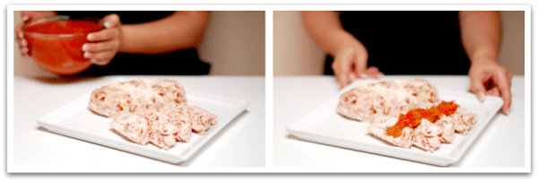 Sirve el pastel de pollo sólo o con el pisto de pimientos Sirve el pastel de pollo sólo o con el pisto de pimientos