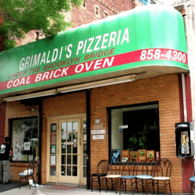 Grimaldi's pizzeria "under de Brooklyn bridge"