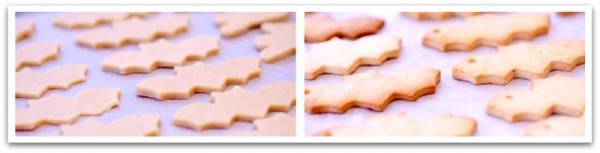 Galletas antes y después de hornear Galletas antes y después de hornear