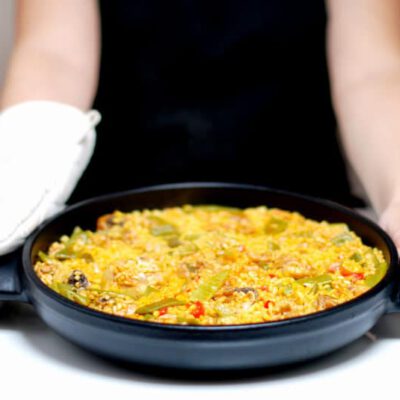 Paella Valencia con pollo, hecha en la Thermomix