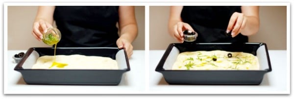 Focaccia de aceitunas negras y tomillo Focaccia de aceitunas negras y tomillo