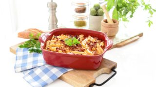 Macarrones con queso y bacon