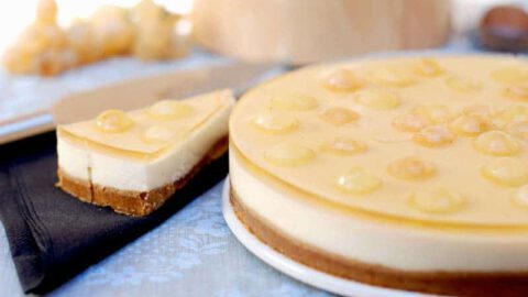 Tarta de queso y uvas de la suerte