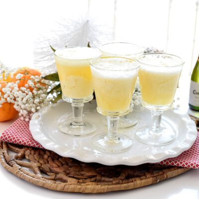 Sorbete de piña y cava, delicioso