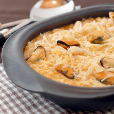 Receta de Alubias con fideos y mejillones con Thermomix