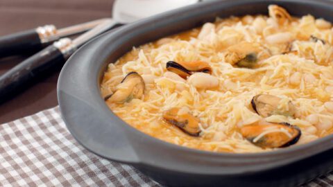 Receta de Alubias con fideos y mejillones con Thermomix