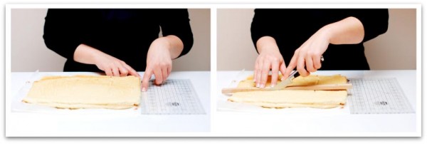 Receta de Tarta Rayada con Thermomix: corta las planchas Receta de Tarta Rayada con Thermomix: corta las planchas