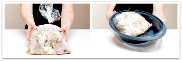 Picantones con Thermomix: Pon dentro del varoma las dos bolsas con los 4 picantones Picantones con Thermomix: Pon dentro del varoma las dos bolsas con los 4 picantones
