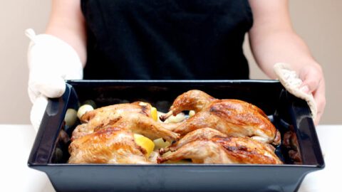 Receta de Picantones al vino con Thermomix y al horno