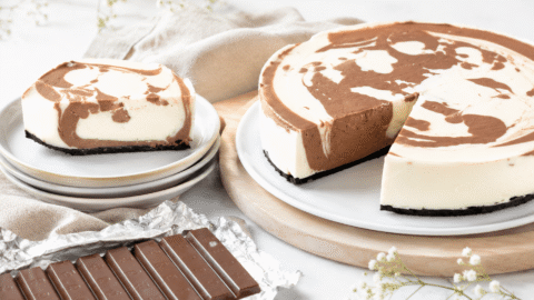 Tarta marmolada de queso y chocolate