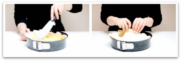Extiende bien el relleno y pasa a tapar la Tortilla en hojaldre Extiende bien el relleno y pasa a tapar la Tortilla en hojaldre