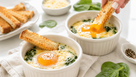 Huevos en Cocotte con espinacas