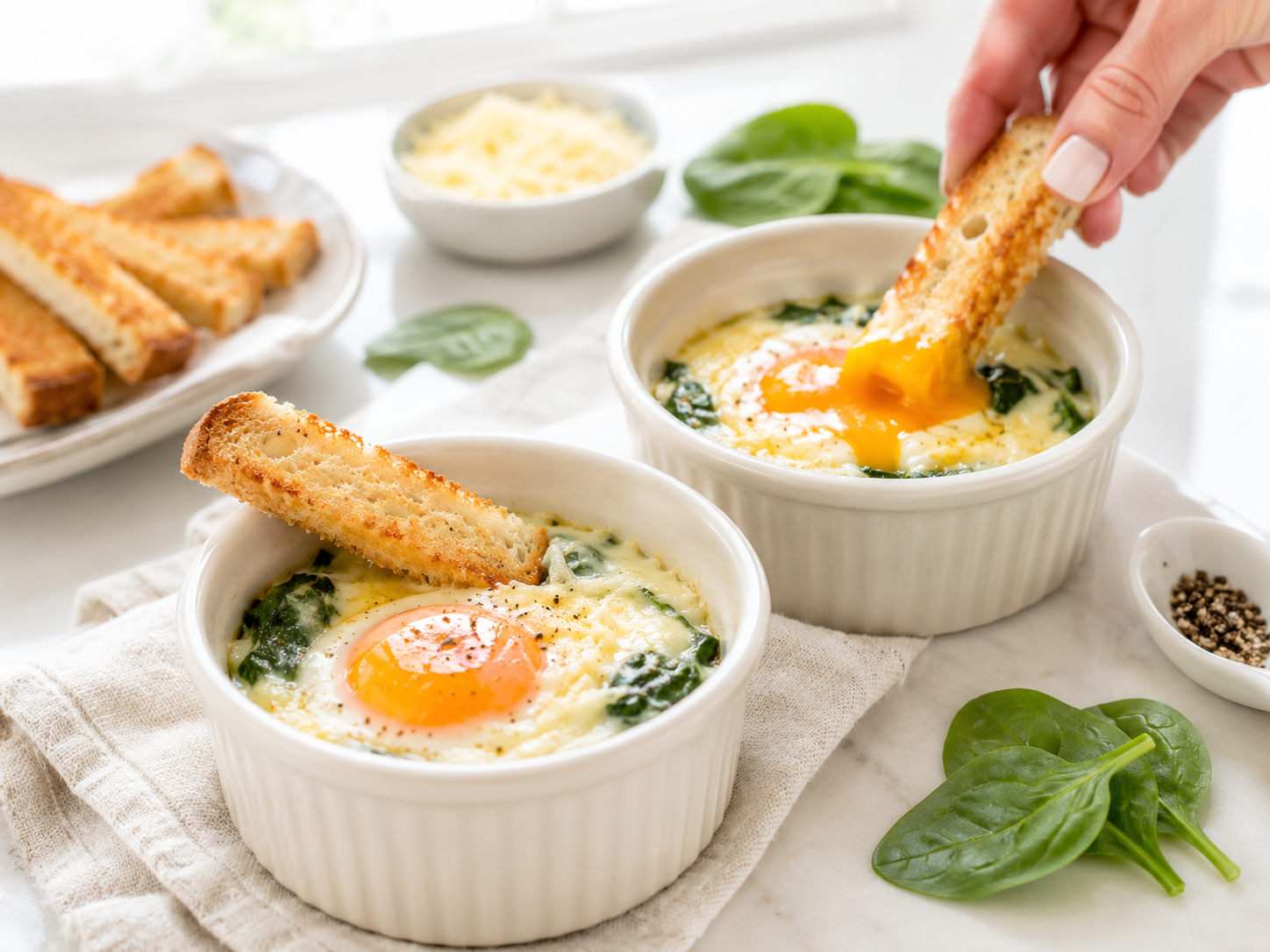 Huevos en Cocotte con espinacas