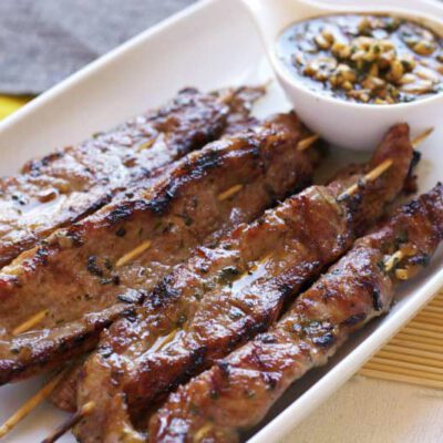 Saté de presa ibérica a la barbacoa por PepaCooks