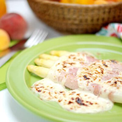 Espárragos blancos gratinados con Thermomix