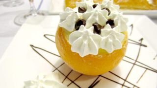 Naranja helada rellena