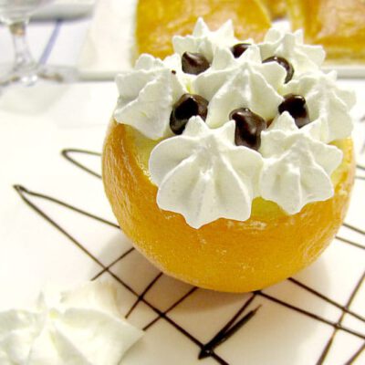 Naranja helada rellena