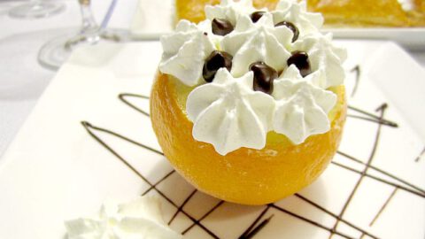 Naranja helada rellena