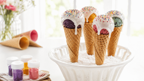 Helado bizcocho de colores