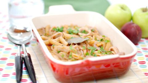 Penne rigate con calamares en Thermomix