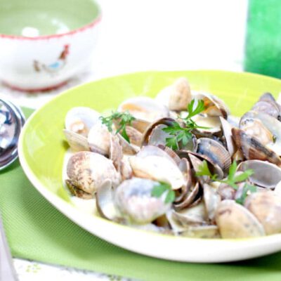 Almejas en salsa cremosa con Thermomix