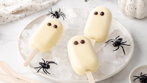 Helados fantasma de vainilla para Halloween