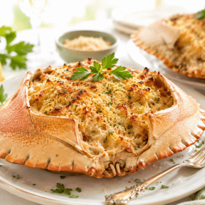 Buey de mar gratinado con Thermomix